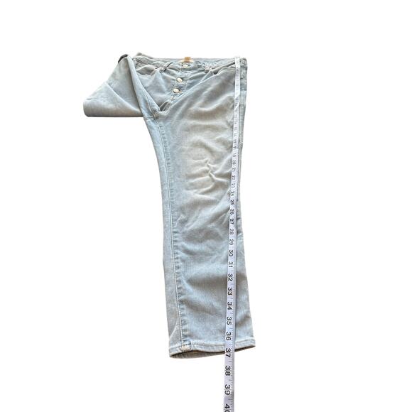 Madewell Button Light Wash Berrington Wash Roadtripper Skinny Leg Jeans 32 - Picture 12 of 12